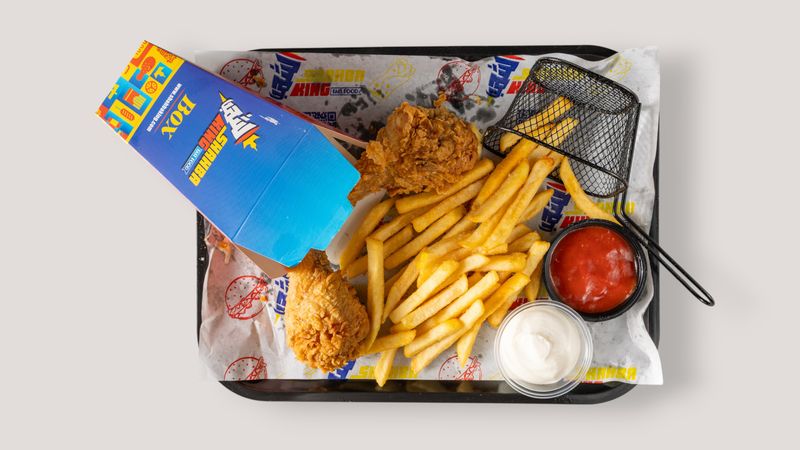 Wing combo meal with fries and drink